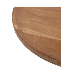 Gibson Home Gracious Dining 2-Tier Round Acacia Wood Serving Tray