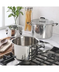 Oster Silverbolt 6 Piece Stackable Space-Saving Dutch Oven Sauce Pan Cookware Set