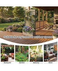 Aoodor Patio Privacy Screen with Planter Box for Climbing Plants, Freestanding or Wall Mounted Flower Bed with Privacy Panels