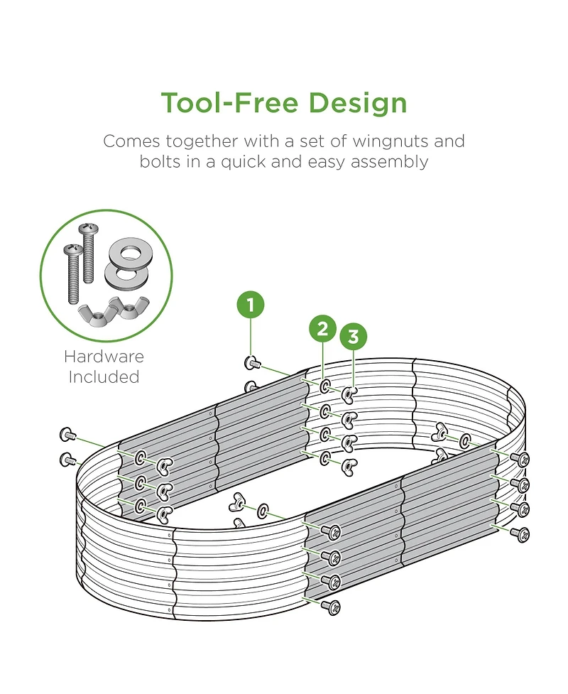 Best Choice Products 4x2x1ft Outdoor Raised Metal Oval Garden Bed, Planter Box for Vegetables, Flowers