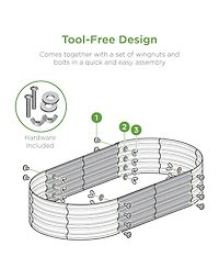 Best Choice Products 4x2x1ft Outdoor Raised Metal Oval Garden Bed, Planter Box for Vegetables, Flowers