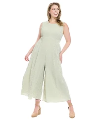 London Times Plus Sleeveless Crewneck Jumpsuit