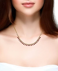 Lali Jewels Ruby (9/10 ct. t.w.) & Diamond (1/5 ct. t.w.) Necklace in 14k Yellow Gold
