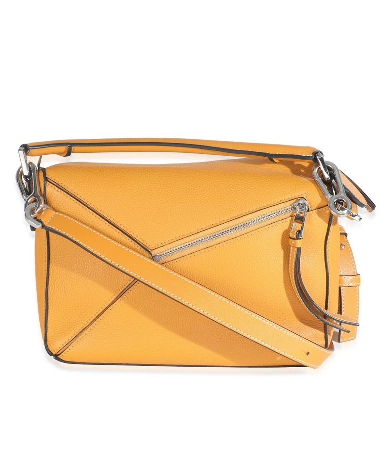 Pre-Owned Loewe Yellow Grained Calfskin Small Puzzle Bag