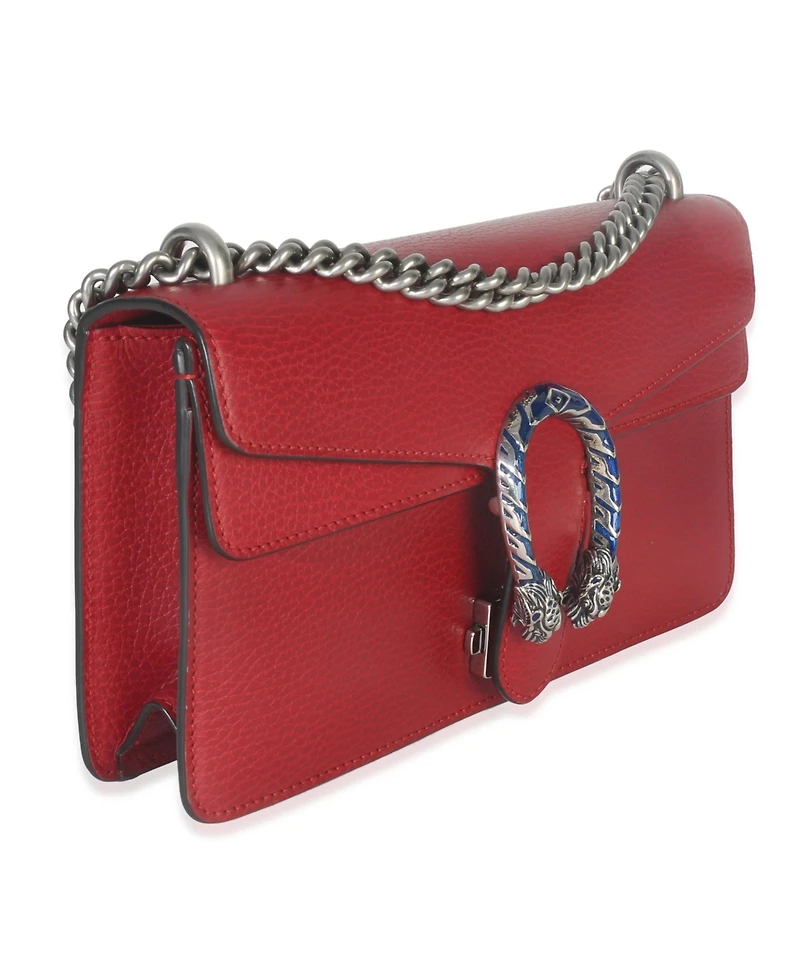 Pre-Owned Gucci Red Pebbled Calfskin Small Dionysus Shoulder Bag