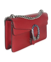 Pre-Owned Gucci Red Pebbled Calfskin Small Dionysus Shoulder Bag