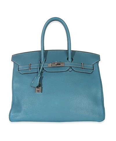Pre-Owned HERMES Bleu Jean Togo Birkin 35 Phw