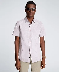 Kenneth Cole Men's Short-Sleeve Printed Slim Fit Shirt