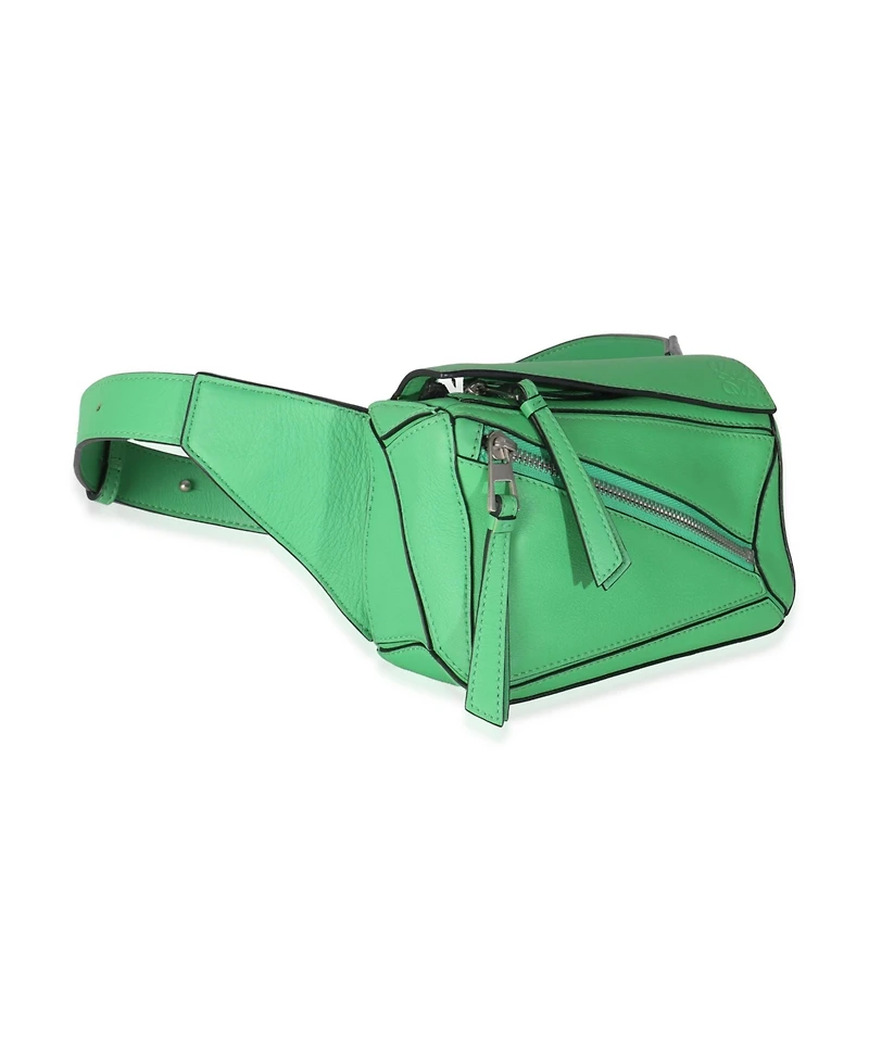 Pre-Owned Loewe Jungle Green Calfskin Mini Puzzle Belt Bag