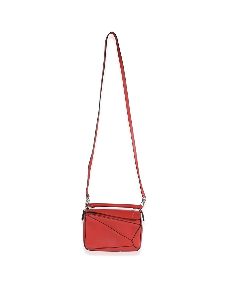 Pre-Owned Loewe Scarlet Calfskin Mini Puzzle Bag