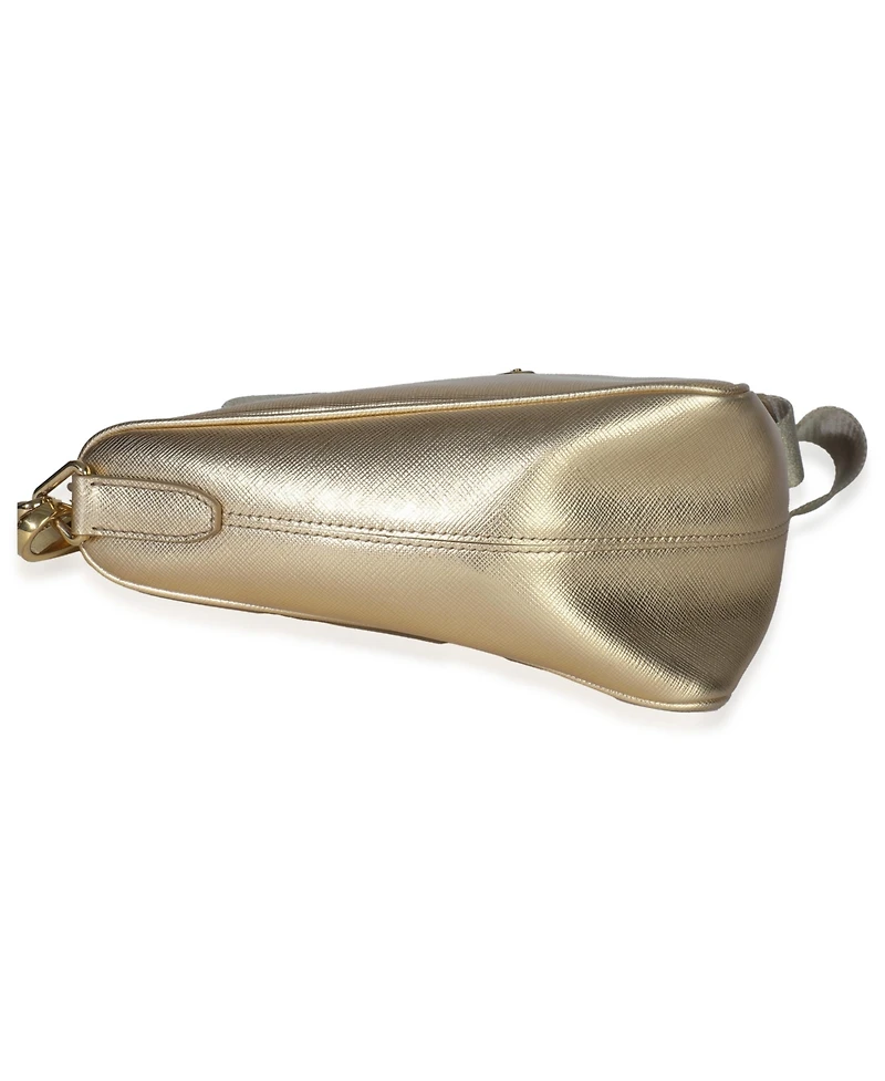 Pre-Owned Prada Platino Saffiano Lux Triangle Shoulder Bag