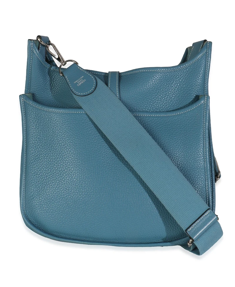 Pre-Owned HERMES Bleu Jean Clemence Evelyne Iii Pm Phw