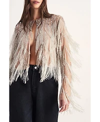 Nasty Gal Women's Embellished Tassel Zig Zag Jacket