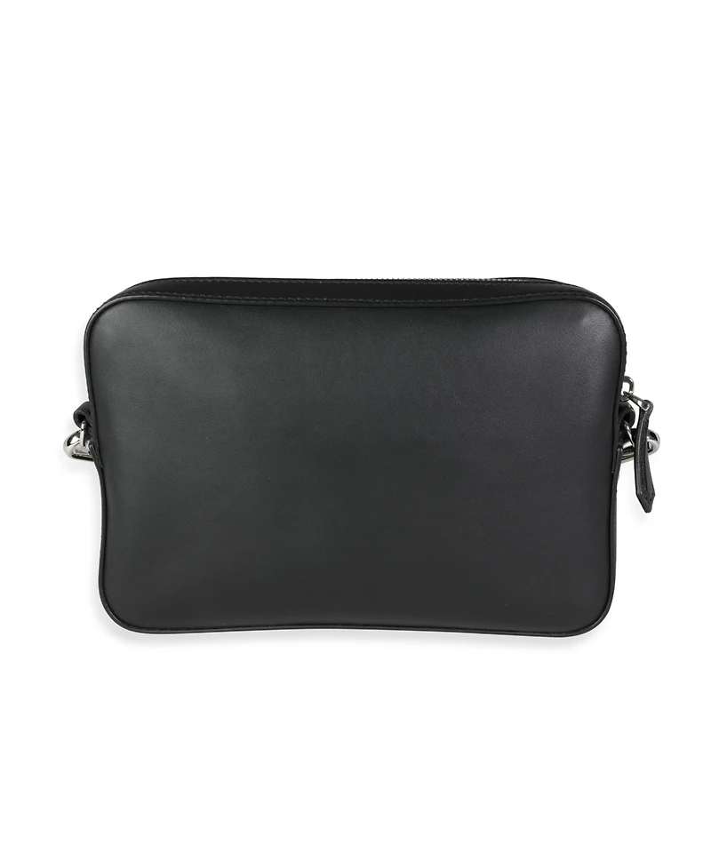 Pre-Owned Fendi Black Calfskin and Sunflower Logo Mini Camera Bag