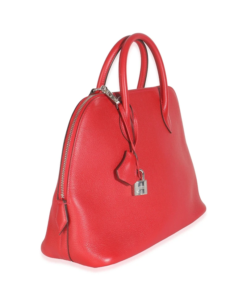 Pre-Owned HERMES Rouge Pivoine Evercolor 1923 Bolide 30 Phw