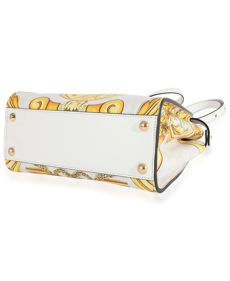 Pre-Owned Fendi x Versace Fendace Gold Baroque and White Ff Motif Mini Peekaboo