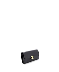 Pre-Owned Celine Long Triomphe Flap Wallet Leather