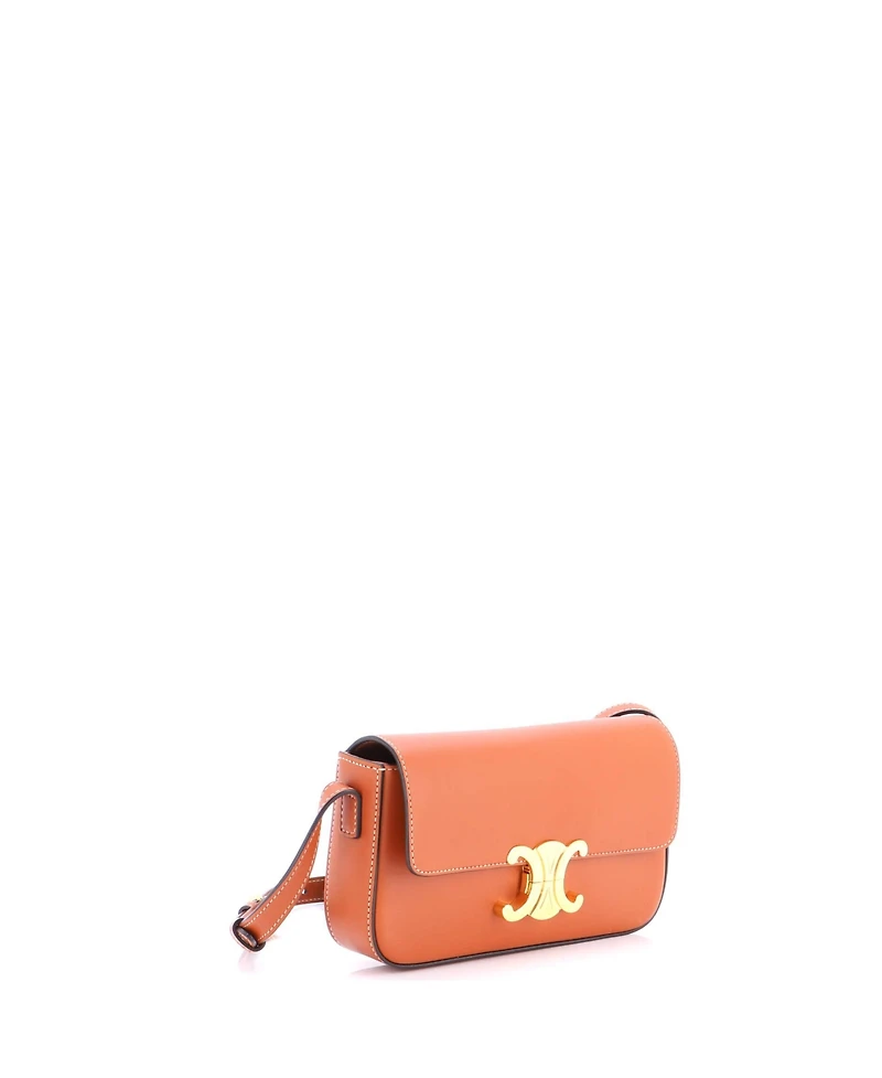 Pre-Owned Celine Triomphe East-West Shoulder Bag Smooth Calfskin