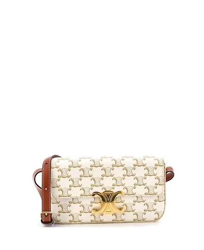 Pre-Owned Celine Triomphe East-West Shoulder Bag Triomphe Coated Canvas