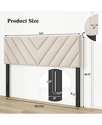 Sugift Linen Upholstered Headboard for Full and Queen Bed Frames