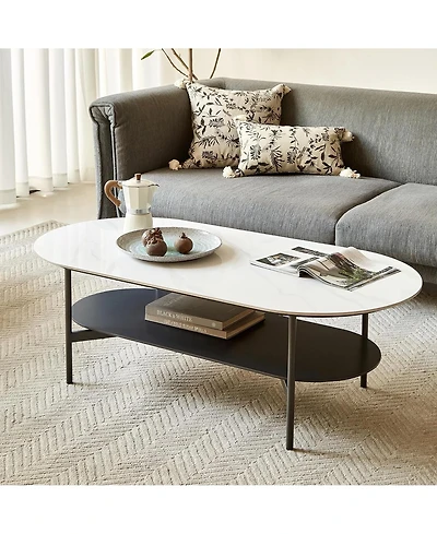 Rainsken Oval Double Layer Coffee Table