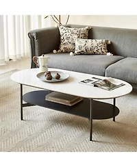 Rainsken Oval Double Layer Coffee Table
