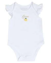 Guess Baby Girls' Short Sleeve Bodysuit and Poplin Yarn Dye Stripe Skirtall, 2-Piece Set
