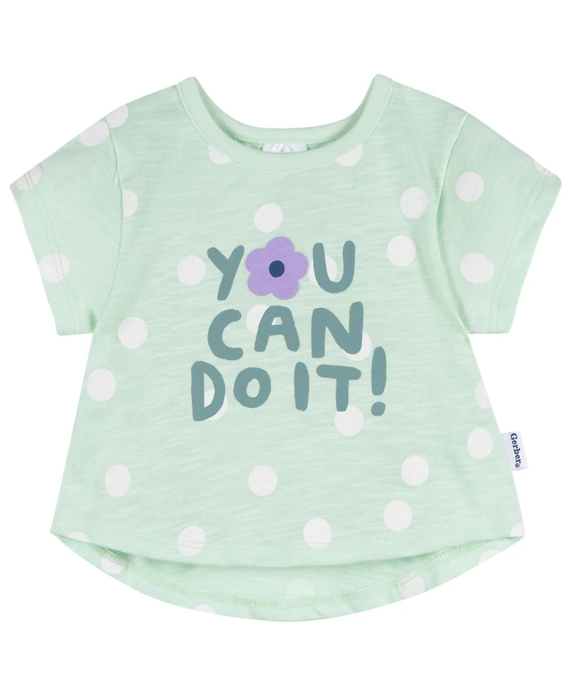 Gerber Toddler Girls Baby and Girls' Short Sleeve T-Shirts, 3-Pack