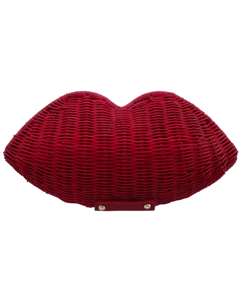 Nina Kiss Wicker Minaudiere Small Clutch Handbag