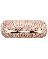 Nina Straw Minaudiere Mini Clutch Handbag