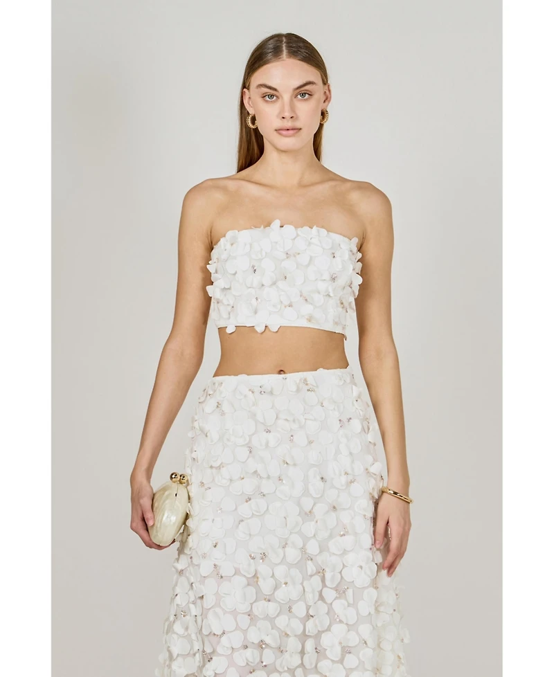 endless rose Women's 3D Floral Bandeau Top