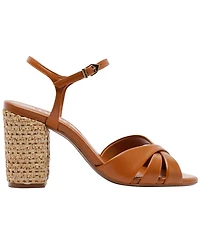 Schutz Women's Keefa Raffia High Block Heel Sandals