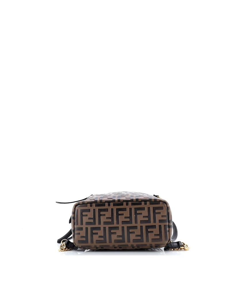 Pre-Owned Fendi Mini By The Way Backpack Zucca Embossed Leather