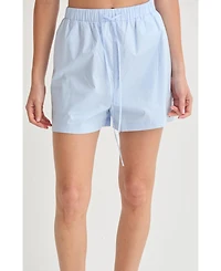 Crescent Women's Lana Oversized Poplin Shirt Two Piece Set