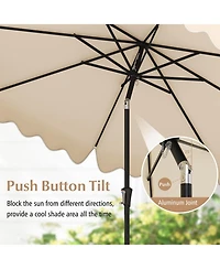 Sugift 9 Feet Patio Umbrella with Crank Handle and Push Button Tilt