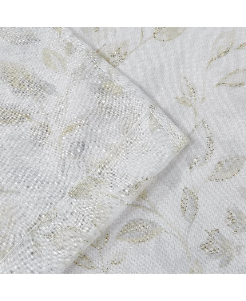 Dainty Home Cecily 2-Pack Linen Textured Metallic Light Filtering Grommet Curtain Panel Pair 38" x 84"