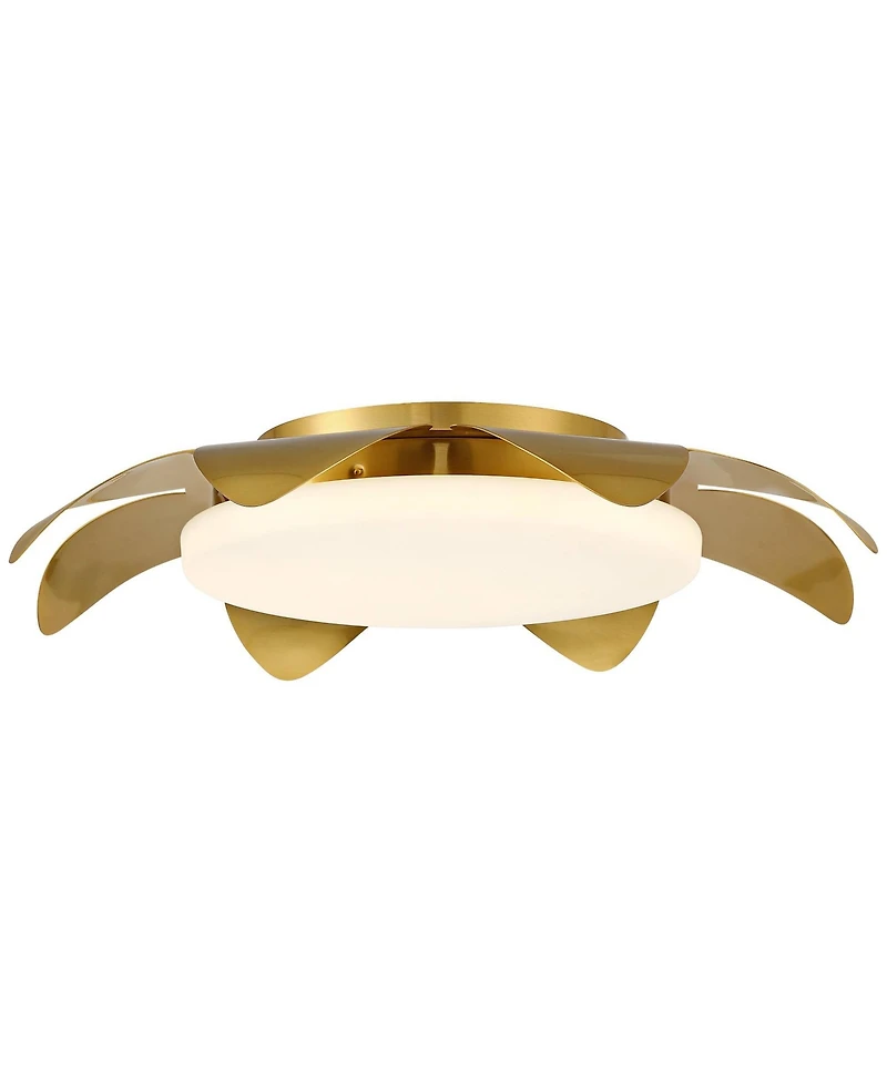 Possini Euro Design Radiance 16" Wide Brass Flower Led Ceiling Light