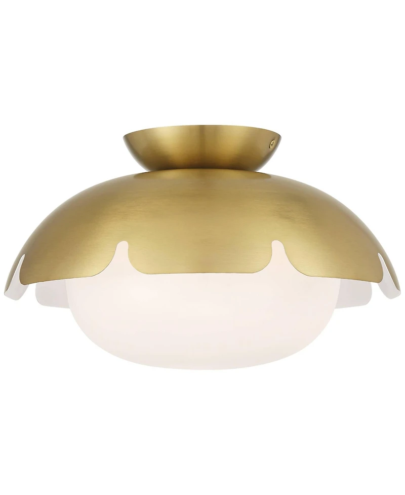 Possini Euro Design Possini Euro Mina 12" Wide Antique Brass Ceiling Light