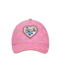 Dog Man Girls Glitter Heart Youth Pink Traditional Adjustable Hat