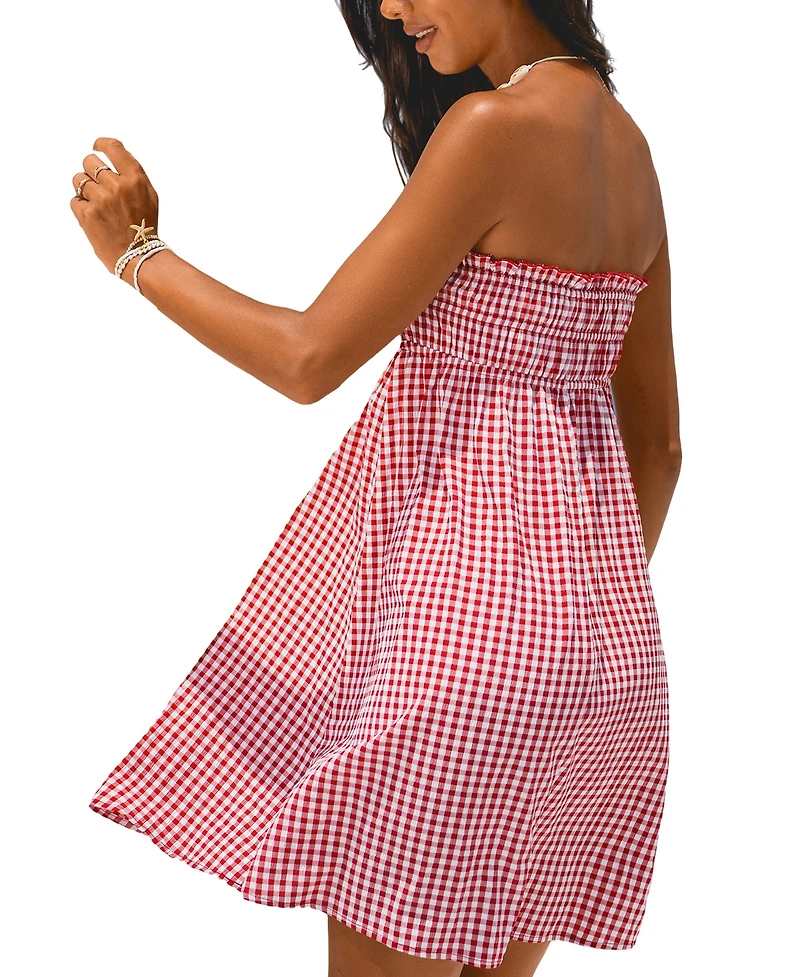 Cupshe Women's Picnic Bound Gingham Mini Beach Dress