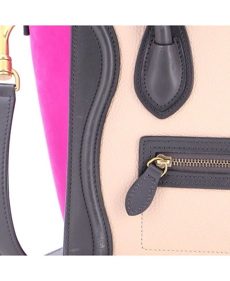 Pre-Owned Celine Nano Tricolor Luggage Bag Leather