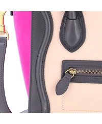 Pre-Owned Celine Nano Tricolor Luggage Bag Leather