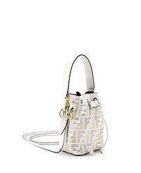 Pre-Owned Fendi Mini Mon Tresor Bucket Bag Zucca Studded Leather