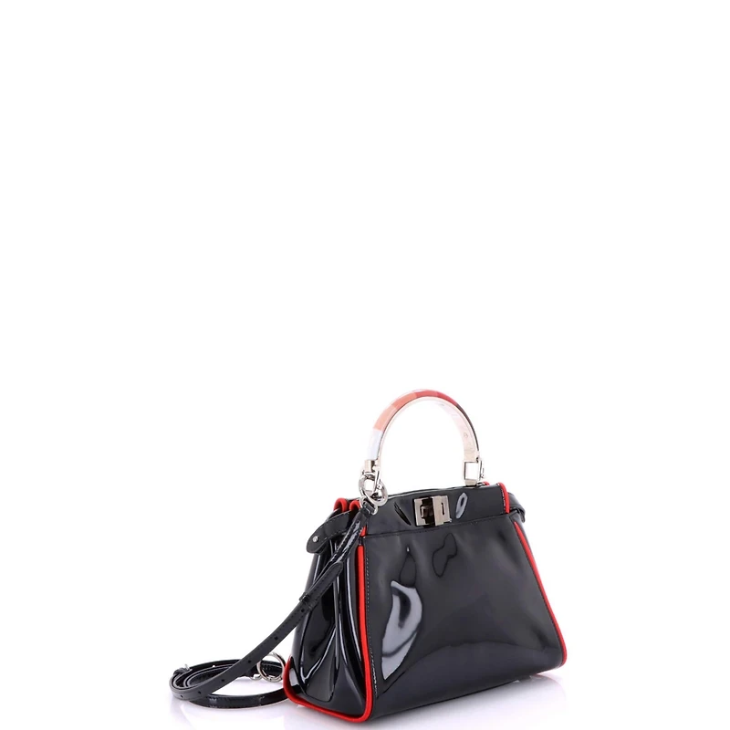 Pre-Owned Fendi Mini Resin Handle Peekaboo Bag Patent