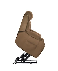 Maison Boucle power lift recliner for elderly, velvet electric chair w/ remote, wide seat, side pocket & heavy-duty