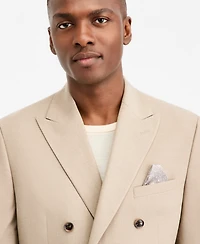 Bar Iii Men's Slim-Fit Tan Solid Double-Breasted Suit Separates Jacket, Macy's Exclusive
