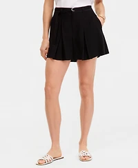 I.n.c. International Concepts Women's Pleat-Front Belted-Waist Shorts, Macy's Exclusive