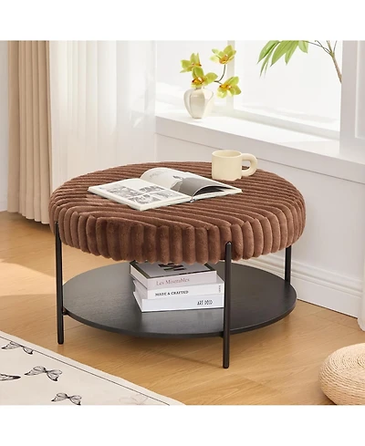 Rainsken 30.9" Wide Upholstered Round Ottoman