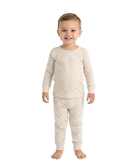 Motette Toddler Boys Sandstone Gingham Pajama Set