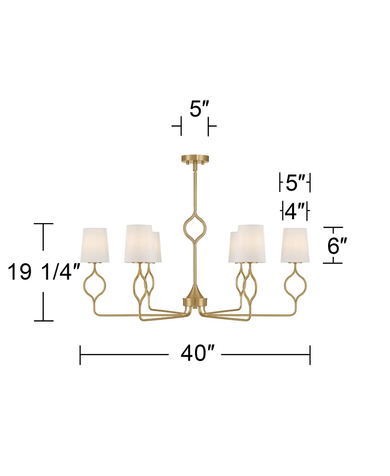 Possini Euro Design Pirouette 40"W Warm 6-Light Chandelier